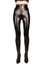 LD02 High Waist Leggings mit silbernem  Front-Zipper -...
