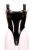 BD20 Ladies Ouvert Vinyl Thong Bodysuit - BLACK