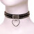 AC28 Ladies Pleather Collar with rivets and heart