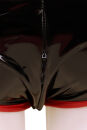 BD21 Ladies Ouvert Vinyl Bodysuit without Breasts - BLACK-RED