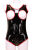 BD21 Ladies Ouvert Vinyl Bodysuit without Breasts - BLACK-RED